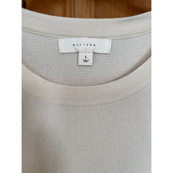 All:Row Signy Knit Racerback Minimalist Tank Top, Ivory Bone, Large - Picture 4 of 6